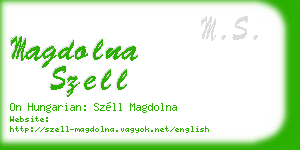 magdolna szell business card